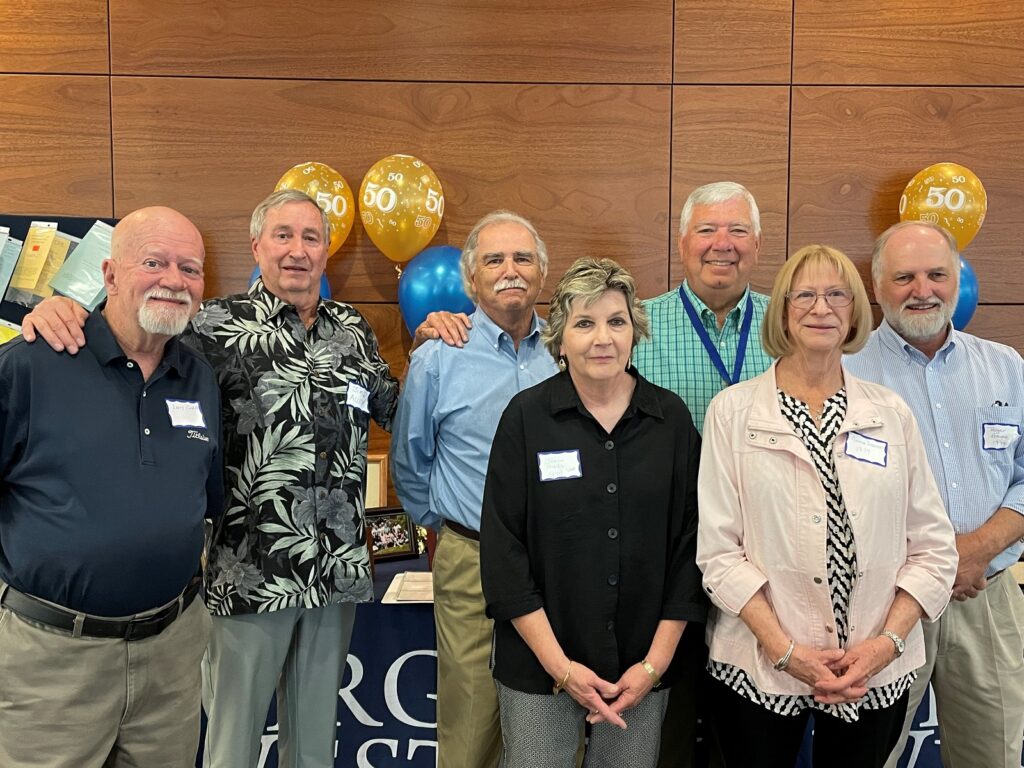 Here are some of the members of the Radiography Program's class of 1974 who came back for the Decades of Excellence event. Back row (from left): Larry Cundiff, Jim Allen, Eddie Haynes, Don Lowe and Roger Haynes. Front row (from left): Joanne Hines and Genia Johnson.