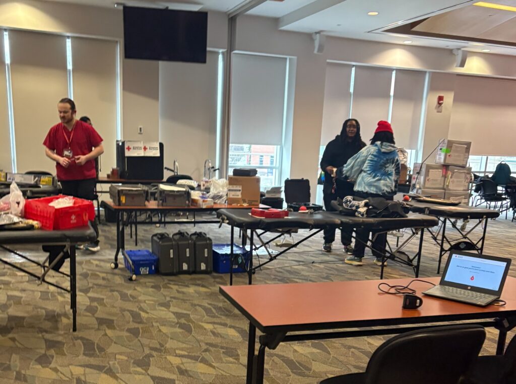 The American Red Cross held a blood drive on campus for the Day of Service.