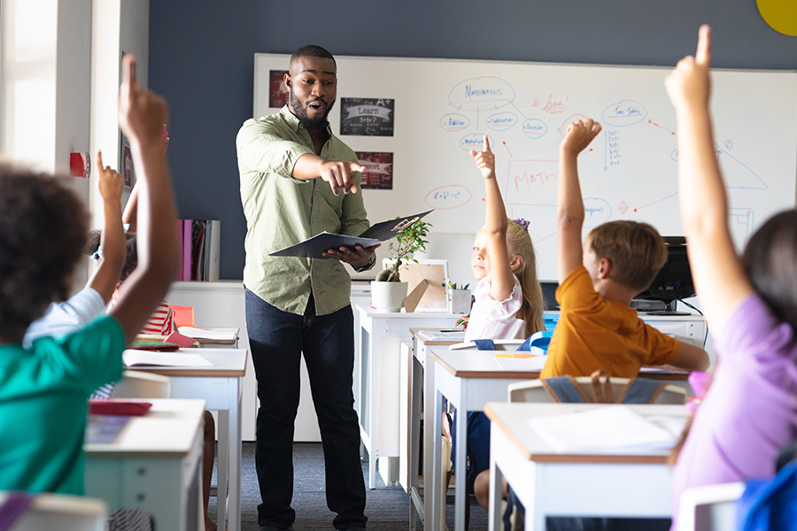 Teacher in front of a class